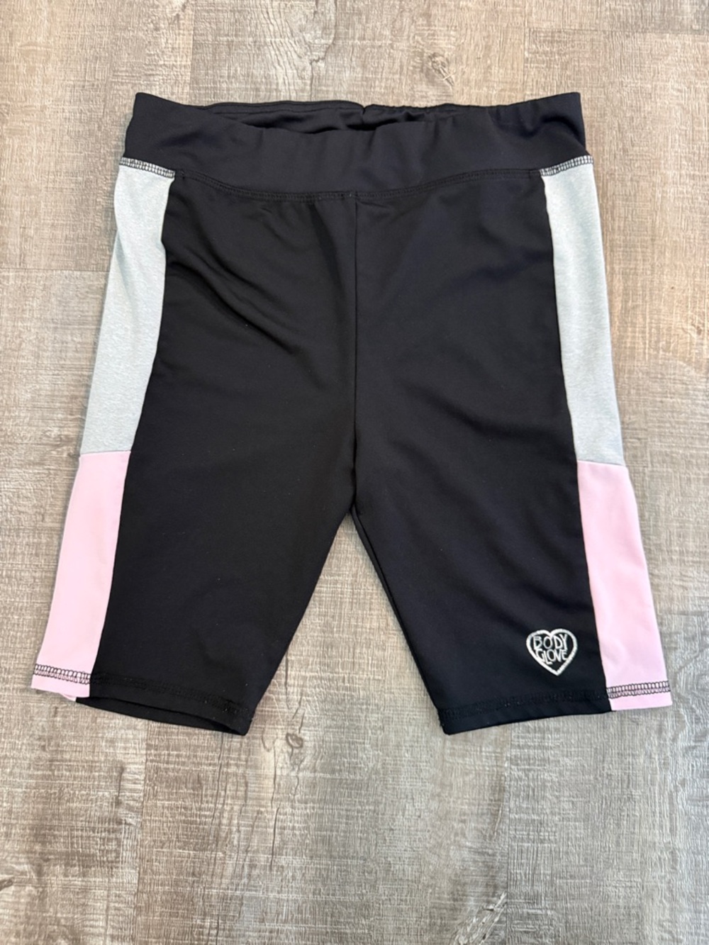 Body Glove Black Lycra shorts biker style  with Gray and Pink contrast